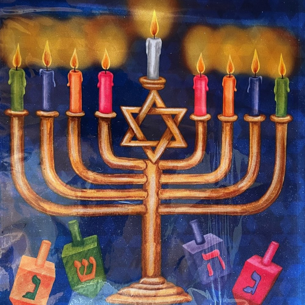 Happy Hanukkah Garden Flag